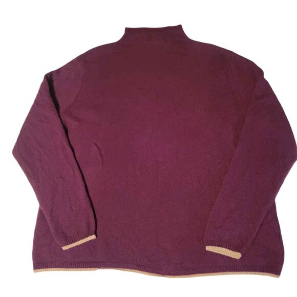 Women's Size 26/28 Venezia 80% Lambswool Plum and Beige Long Sleeve Sweater - Picture 4 of 4